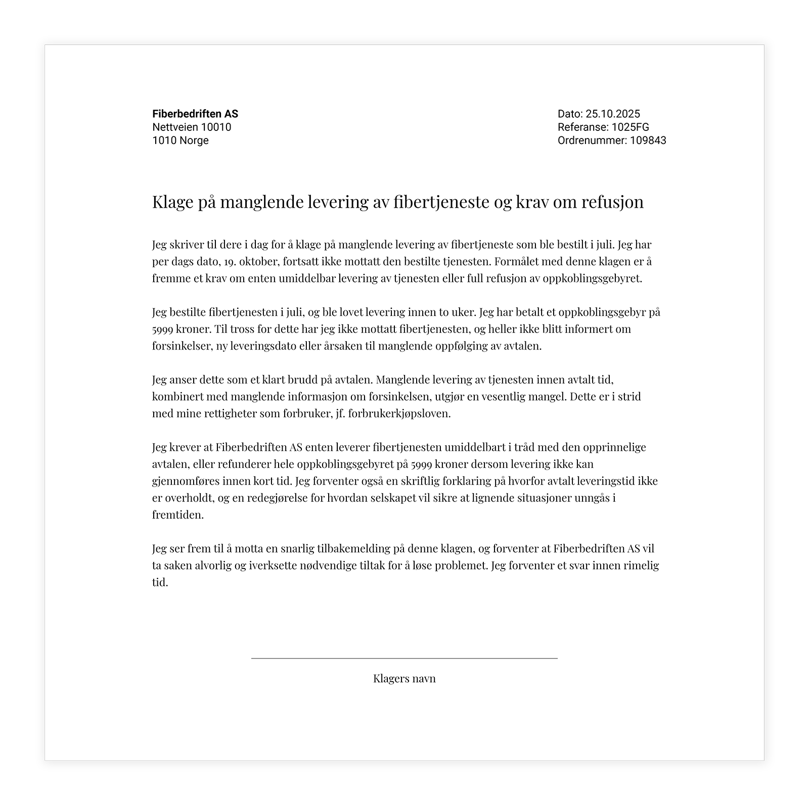 Effektiv klageprosess